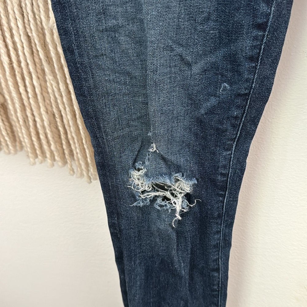AGOLDE Dark Wash Distressed Skinny Jeans - Picture 6 of 13